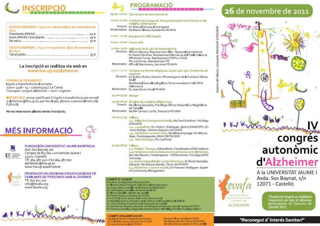 IV Congreso autonómico de Alzheimer triptico-congreso-fevafa-final