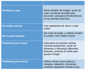 Cuadro: Sugerencias para cuidadores