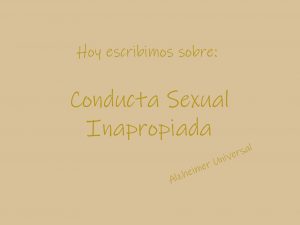 Cómo es la conducta sexual inapropiada en Alzheimer