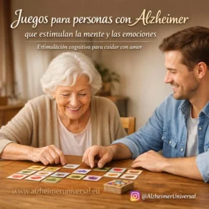 Juegos para personas con Alzheimer que estimulan la mente y las emociones mediante actividades cognitivas con cuidadores