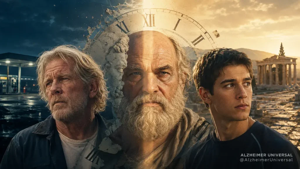 Sócrates histórico junto a los protagonistas de El guerrero pacífico, una reflexión sobre vivir el presente